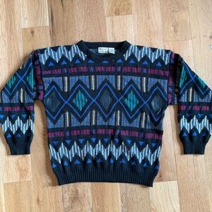 Vintage Honeywell & Todd Acrylic & Leather Sweater, Unisex, Size Medium